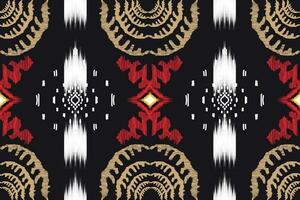 ikat floral cachemir bordado en negro fondo.geometrico étnico oriental modelo tradicional.azteca estilo resumen vector ilustración.diseño para