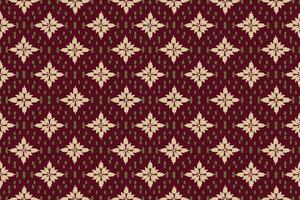 Seamless pattern, traditional ethnic pattern on red background, Aztec abstract vector pattern