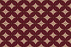 Seamless pattern, traditional ethnic pattern on red background, Aztec abstract vector pattern