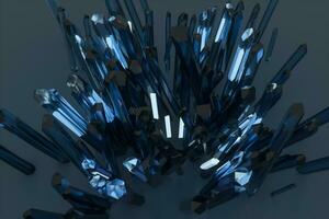 A cluster of precision-cut magic crystal, science fiction and magic theme, 3d rendering. photo