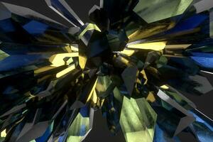 A cluster of precision-cut magic crystal, science fiction and magic theme, 3d rendering. photo