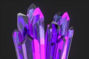 A cluster of precision-cut magic crystal, science fiction and magic theme, 3d rendering. photo