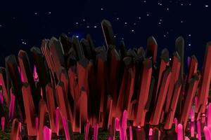 A cluster of precision-cut magic crystal, science fiction and magic theme, 3d rendering. photo