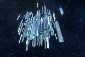 A cluster of precision-cut magic crystal, science fiction and magic theme, 3d rendering. photo