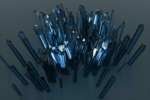 A cluster of precision-cut magic crystal, science fiction and magic theme, 3d rendering. photo