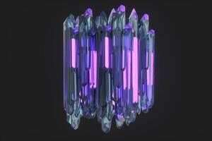 A cluster of precision-cut magic crystal, science fiction and magic theme, 3d rendering. photo