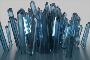 A cluster of precision-cut magic crystal, science fiction and magic theme, 3d rendering. photo