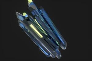 A cluster of precision-cut magic crystal, science fiction and magic theme, 3d rendering. photo