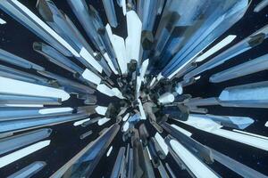 A cluster of precision-cut magic crystal, science fiction and magic theme, 3d rendering. photo