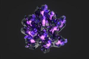 A cluster of precision-cut magic crystal, science fiction and magic theme, 3d rendering. photo