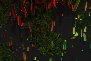 A cluster of precision-cut magic crystal, science fiction and magic theme, 3d rendering. photo