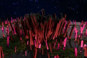 A cluster of precision-cut magic crystal, science fiction and magic theme, 3d rendering. photo