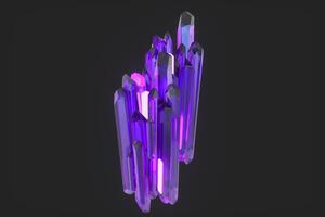 A cluster of precision-cut magic crystal, science fiction and magic theme, 3d rendering. photo