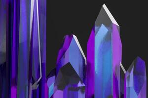 A cluster of precision-cut magic crystal, science fiction and magic theme, 3d rendering. photo