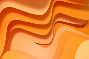 3d rendering curve paper background, orange background photo