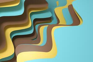 3d rendering curve paper background, colorful background photo