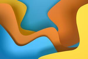 Curve paper background, colorful background, 3d rendering photo