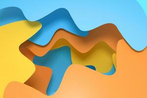 Curve paper background, colorful background, 3d rendering photo