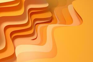 3d rendering curve paper background, orange background photo