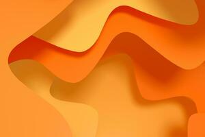 Curve paper background, orange and yellow background, 3d rendering photo