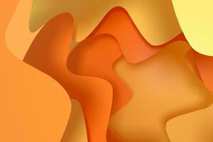 Curve paper background, orange and yellow background, 3d rendering photo