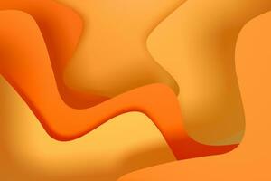 Curve paper background, orange and yellow background, 3d rendering photo