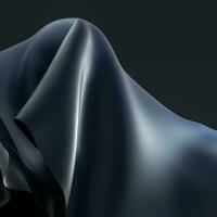 Abstract fabric shapes with dark background, 3d rendering. photo