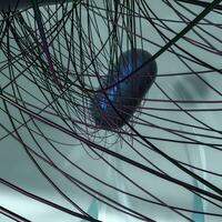 Abstract fabric shapes with dark background, 3d rendering. photo