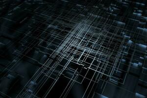 Glowing big data lines and technological background, 3d rendering. photo