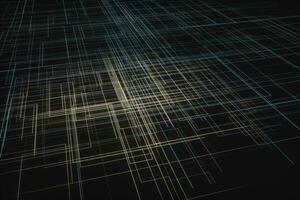 Glowing big data lines and technological background, 3d rendering. photo