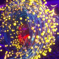 Swirling swirls with gradient lines, 3d rendering photo