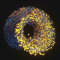 Swirling swirls with gradient lines, 3d rendering photo