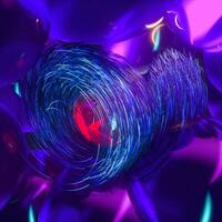 Swirling swirls with gradient lines, 3d rendering photo