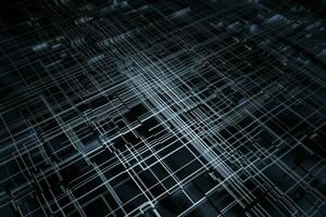 Glowing big data lines and technological background, 3d rendering. photo