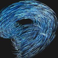 Blue swirling swirls with gradient lines, 3d rendering photo
