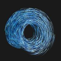 Blue swirling swirls with gradient lines, 3d rendering photo