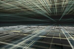 Glowing big data lines and technological background, 3d rendering. photo