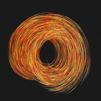 Orange swirling swirls with gradient lines, 3d rendering photo