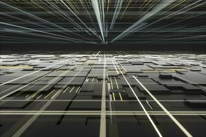 Glowing big data lines and technological background, 3d rendering. photo