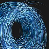 Blue swirling swirls with gradient lines, 3d rendering photo