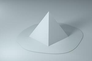 3d rendering, creative melted geometry with white background photo