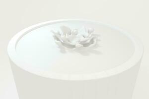 White wave liquid ripples by fluid simulation, 3d rendering photo