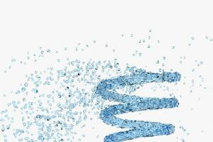 Purity splashing water with creative shapes, 3d rendering. photo