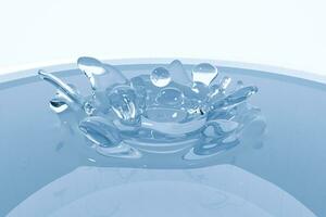 Transparent wave liquid ripples by fluid simulation, 3d rendering photo