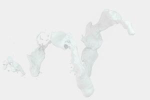 Purity splashing milk with creative shapes, 3d rendering. photo