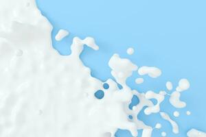 The splashing liquid of pigment, two-tone color background, 3d rendering. photo