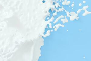 The splashing liquid of pigment, two-tone color background, 3d rendering. photo