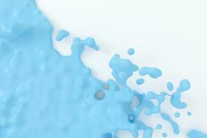 The splashing liquid of pigment, two-tone color background, 3d rendering. photo