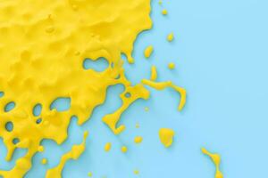 The splashing liquid of pigment, two-tone color background, 3d rendering. photo