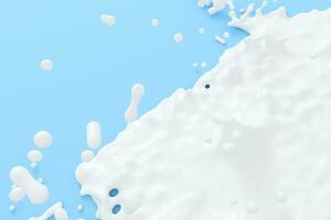 The splashing liquid of pigment, two-tone color background, 3d rendering. photo